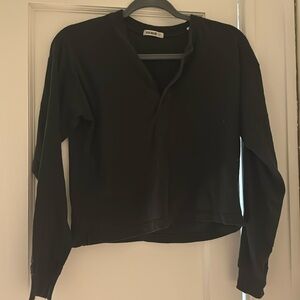 buck mason 100%cotton black long sleeve